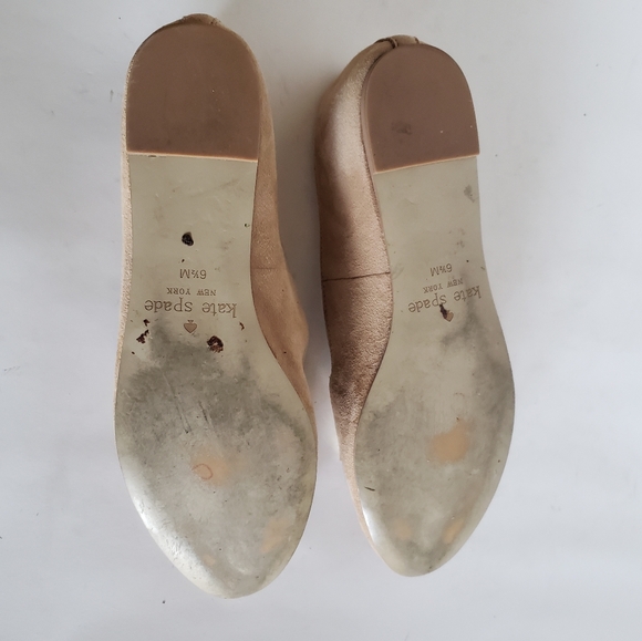 Kate Spade Silina Loafer Flat Suede Bow Gold Tan Brand 6.5 M - Picture 10 of 16